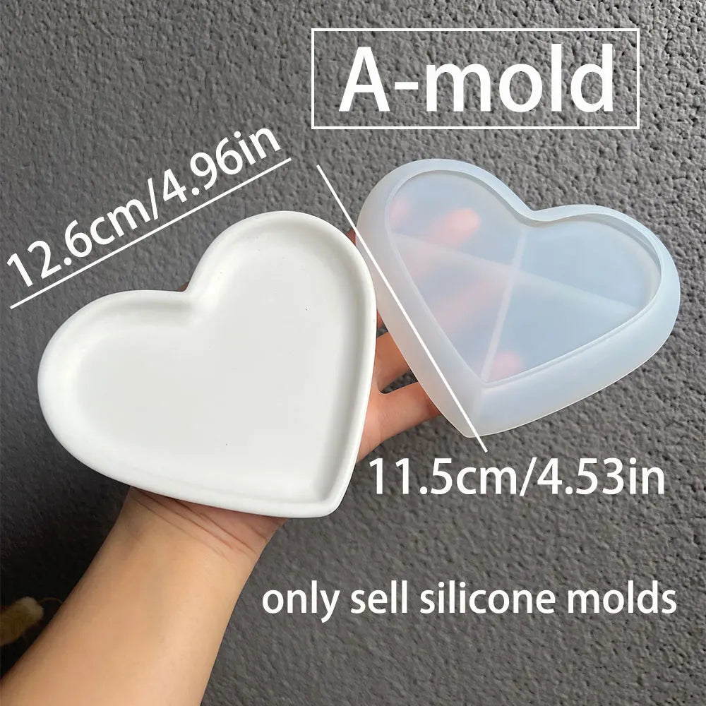 Heart Shaped Silicone Mold for Planters and Candles