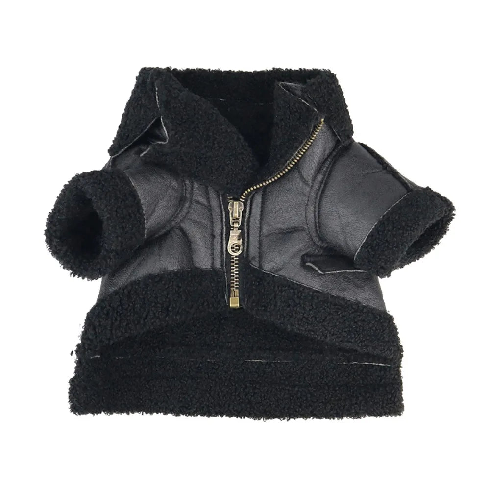 Windproof Warm Dog Leather Jacket for All Seasons