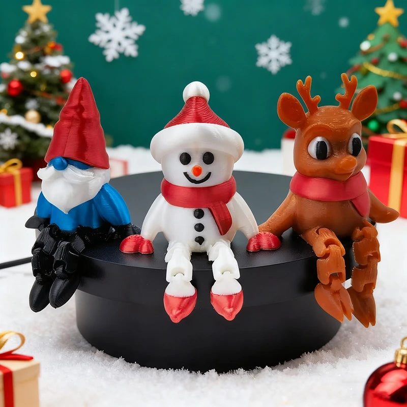 3D Printed Christmas Ornament Santa and Snowman