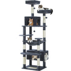 Large Cat Tree with Hammock & Scratching Posts for Indoor Cats