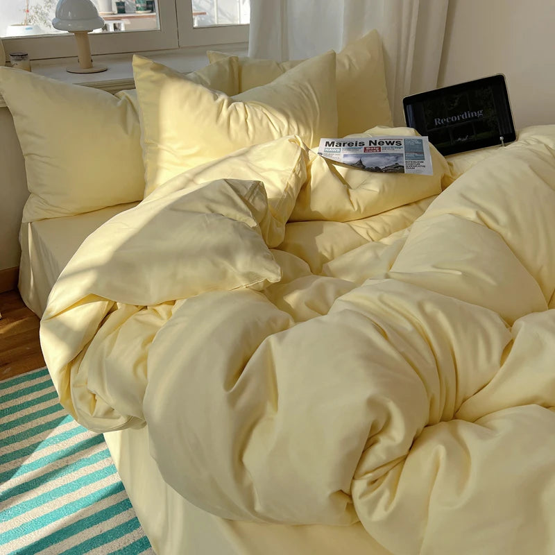 4-Piece Cotton Bedding Set - Duvet Cover & Pillowcases