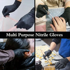 Black Nitrile Gloves for Kitchen & Bathroom Cleaning - 30/50/100PCS