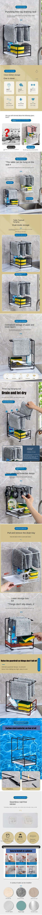 Wall Hanging Towel Rack for Kitchen Storage