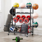 4-Tier Rolling Metal Storage Organizer for Sports Gear