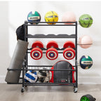 4-Tier Rolling Metal Storage Organizer for Sports Gear