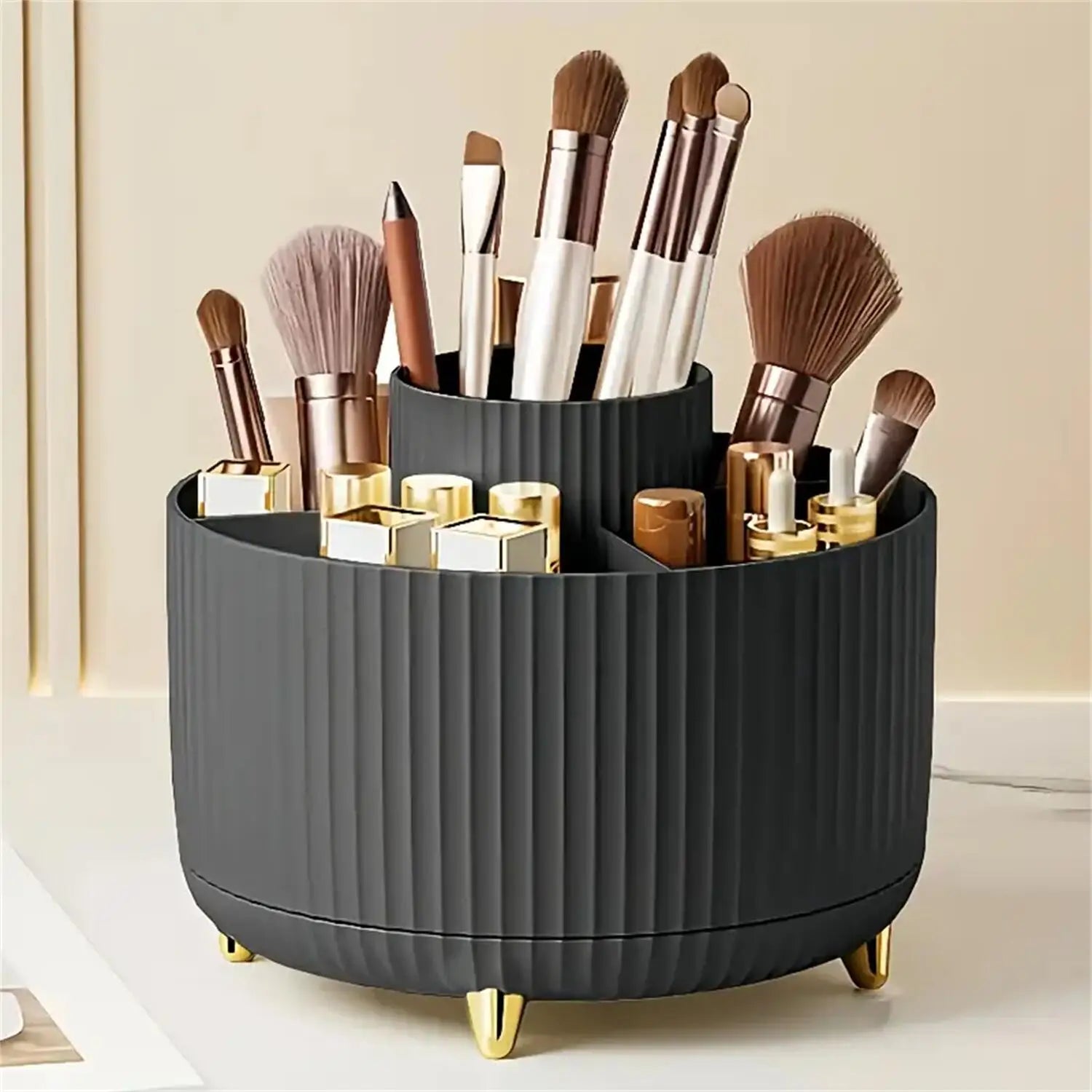 360° Rotating Makeup Organizer | Vanity & Desk Storage | Aesthetic Cosmetic Holder