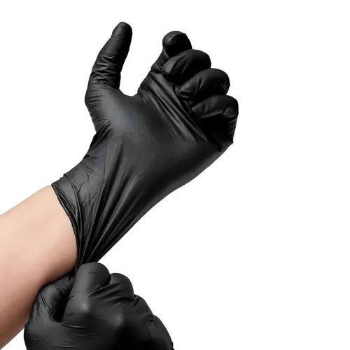 Black Nitrile Gloves for Kitchen & Bathroom Cleaning - 30/50/100PCS