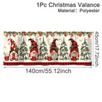 Christmas Curtain Valance - Festive Rod Pocket Window Treatment