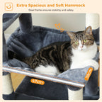 Large Cat Tree with Hammock & Scratching Posts for Indoor Cats