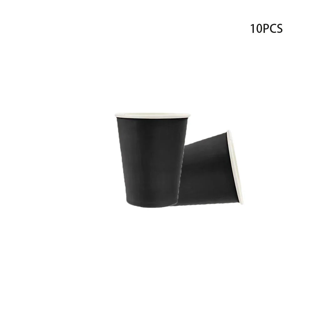 Elegant Black Disposable Tableware Set for Parties