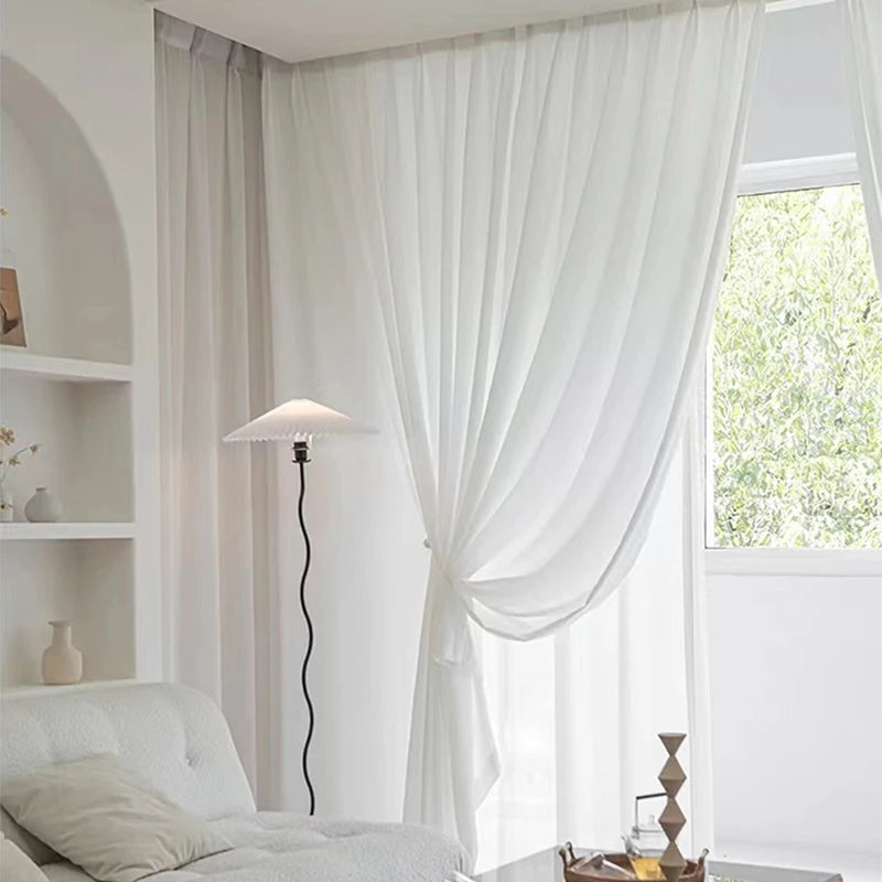 Luxury Chiffon Window Curtains for Cozy Bedrooms & Living Rooms