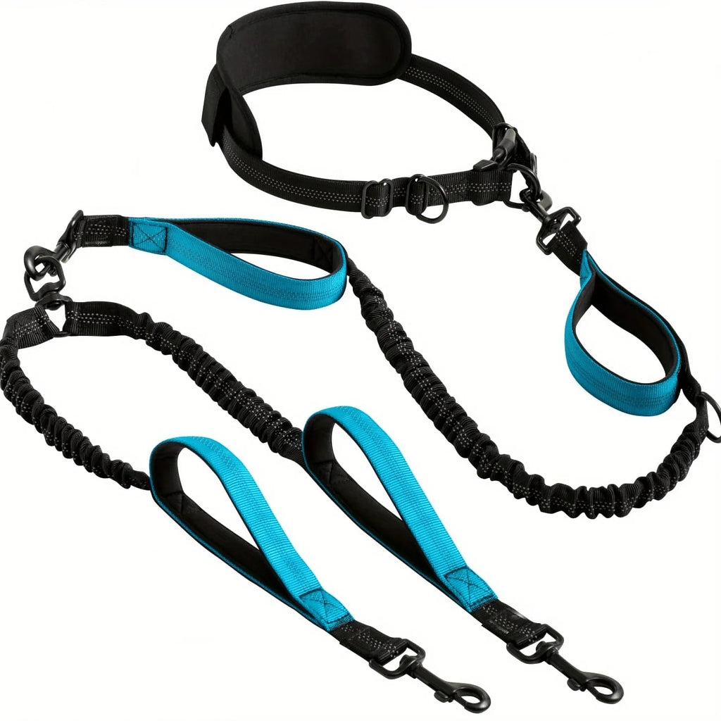 2in1 Reflective Double Dog Leash for Medium and Large Dogs