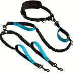 2in1 Reflective Double Dog Leash for Medium and Large Dogs