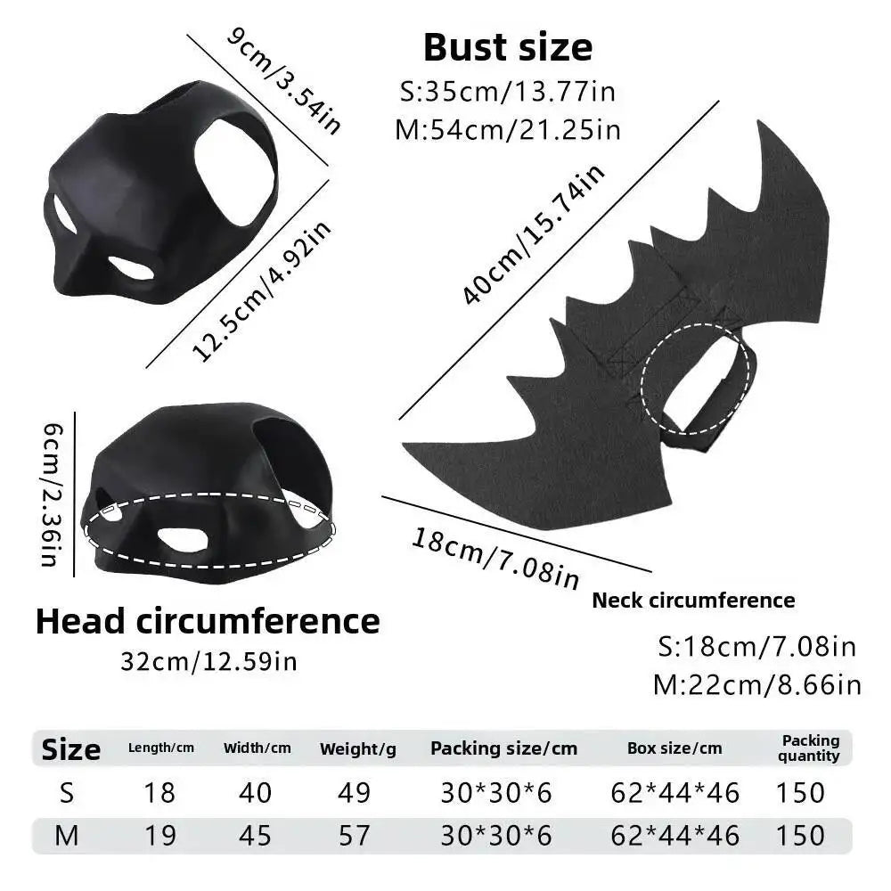Halloween Pet Bat Costume Set for Cats and Dogs