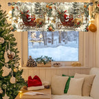 Christmas Curtain Valance - Festive Rod Pocket Window Treatment