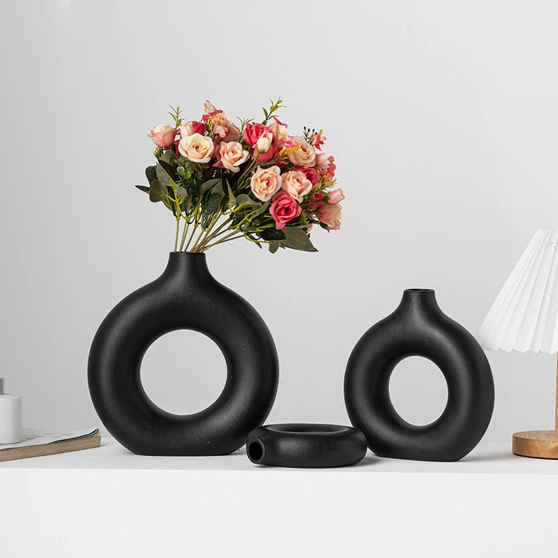 Nordic Donut Vase - Sleek Modern Minimalist Flower Pot