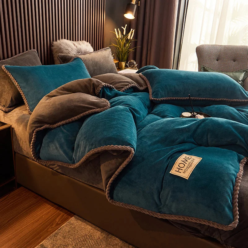 Soft Solid Color Milk Velvet Duvet Cover