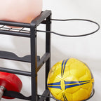 4-Tier Rolling Metal Storage Organizer for Sports Gear