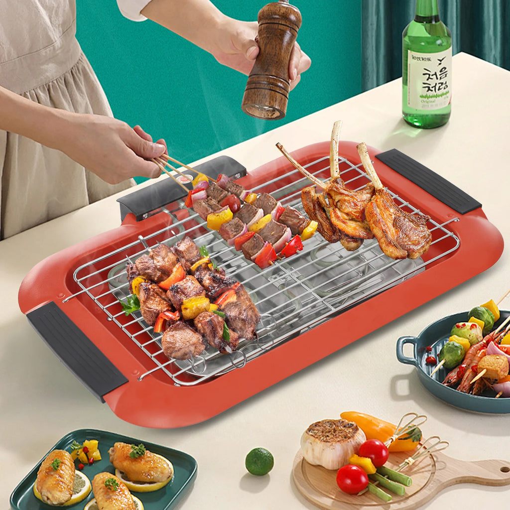 Stainless Steel Electric Table Grill with Adjustable Temp