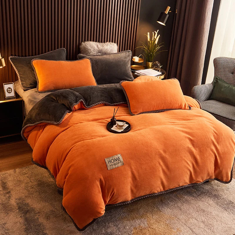 Soft Solid Color Milk Velvet Duvet Cover