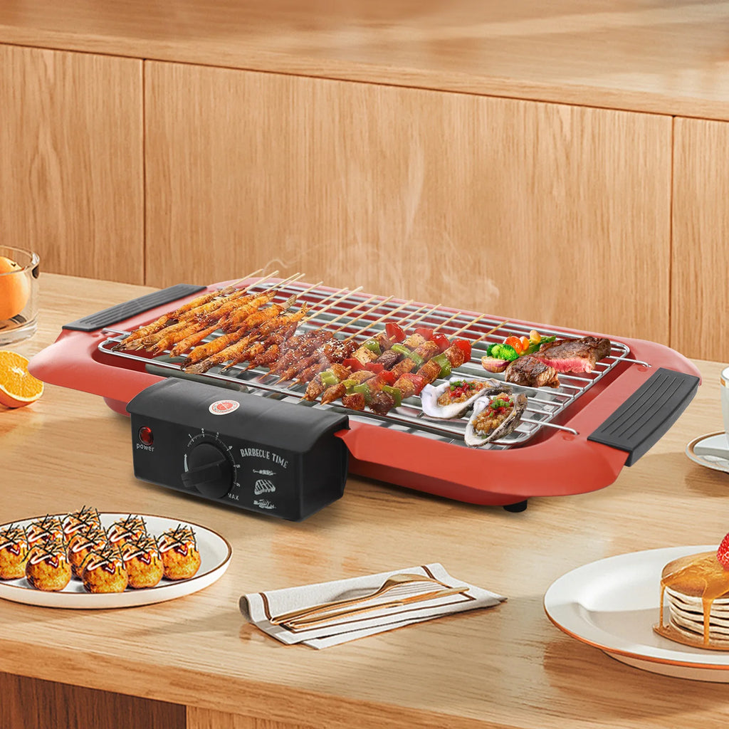 Stainless Steel Electric Table Grill with Adjustable Temp