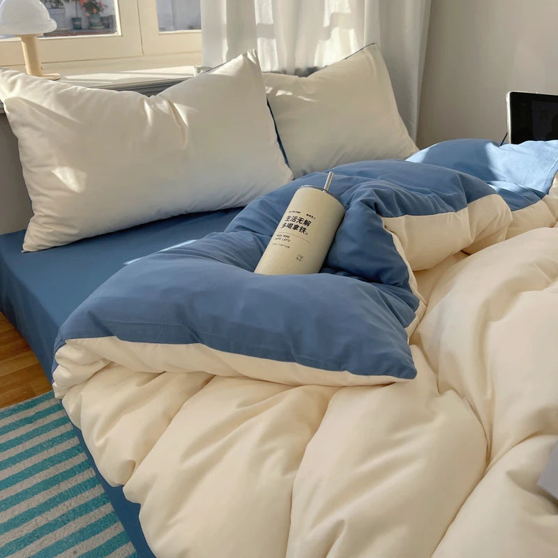 4-Piece Cotton Bedding Set - Duvet Cover & Pillowcases