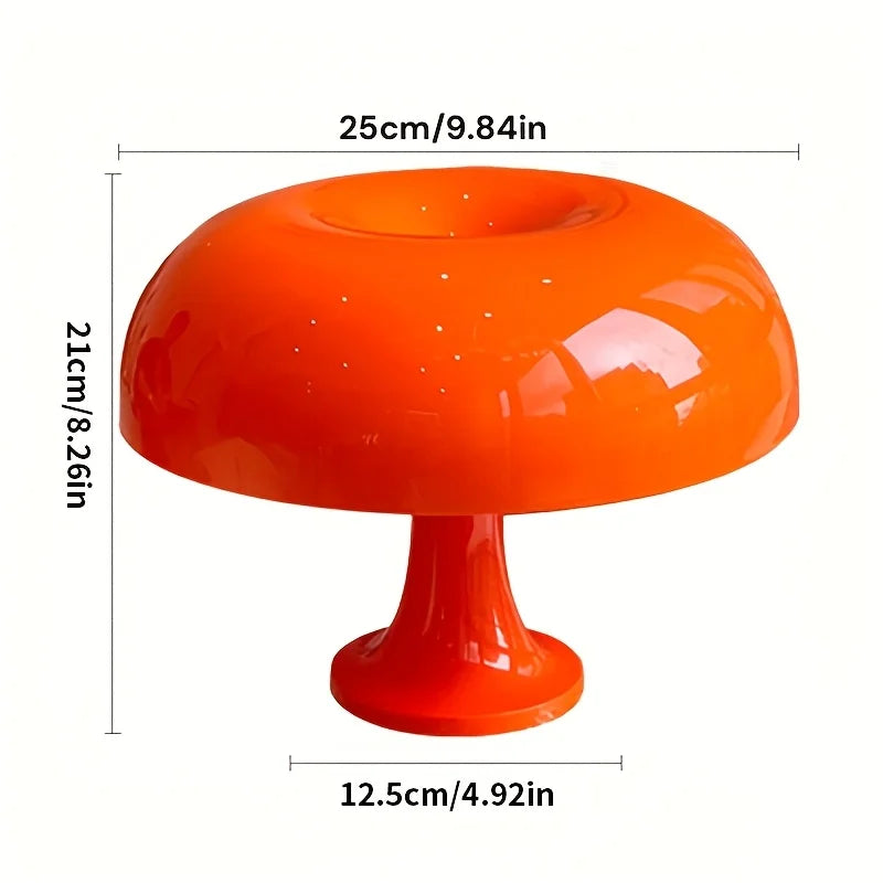 Mushroom LED Table Lamp | Small Apartment Nightlight + Retro Vibes