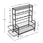 4-Tier Rolling Metal Storage Organizer for Sports Gear