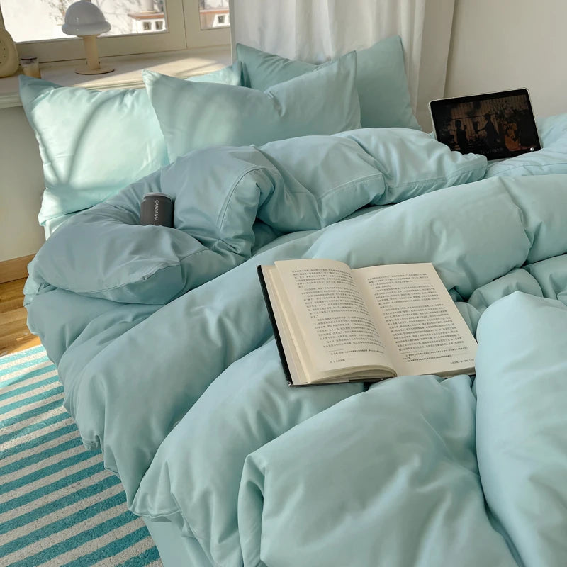 4-Piece Cotton Bedding Set - Duvet Cover & Pillowcases