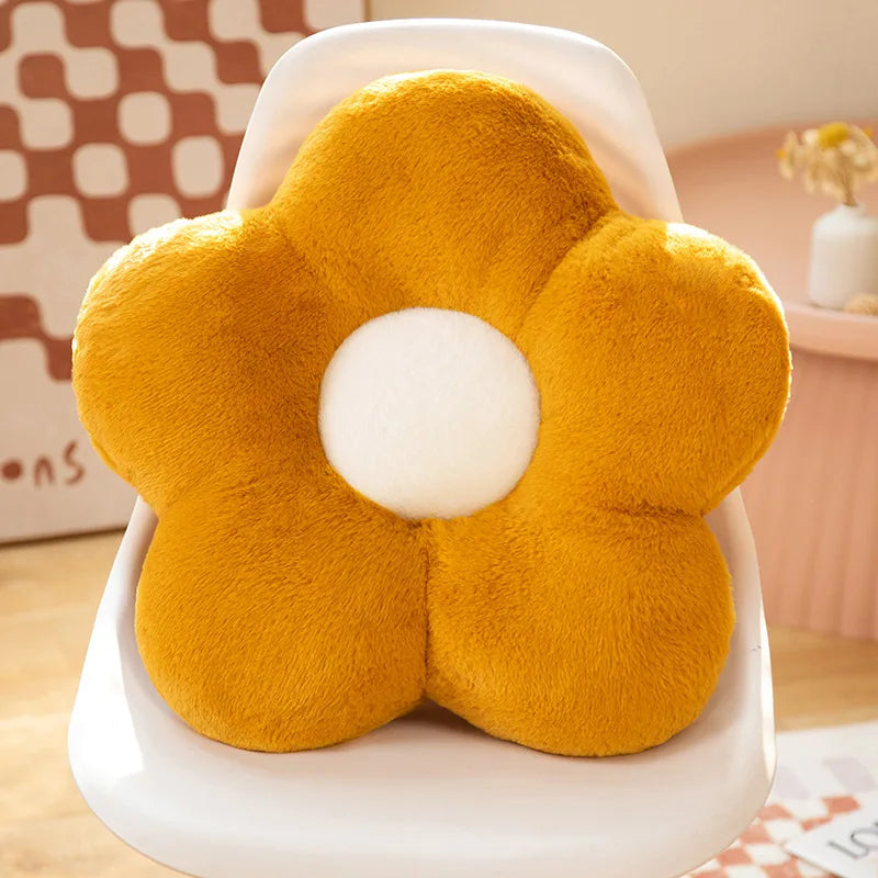 Soft Floral Decorative Pillow - Daisy Flower Plush Cushion