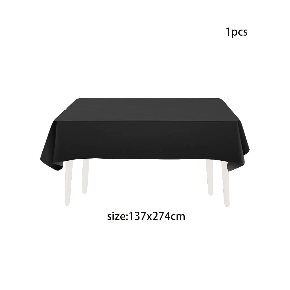 Elegant Black Disposable Tableware Set for Parties