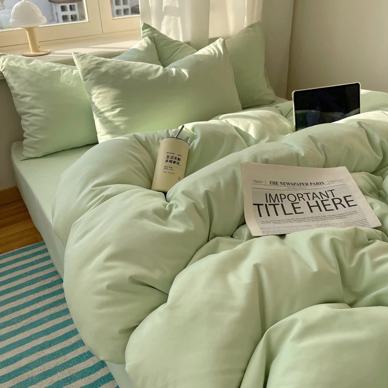 4-Piece Cotton Bedding Set - Duvet Cover & Pillowcases