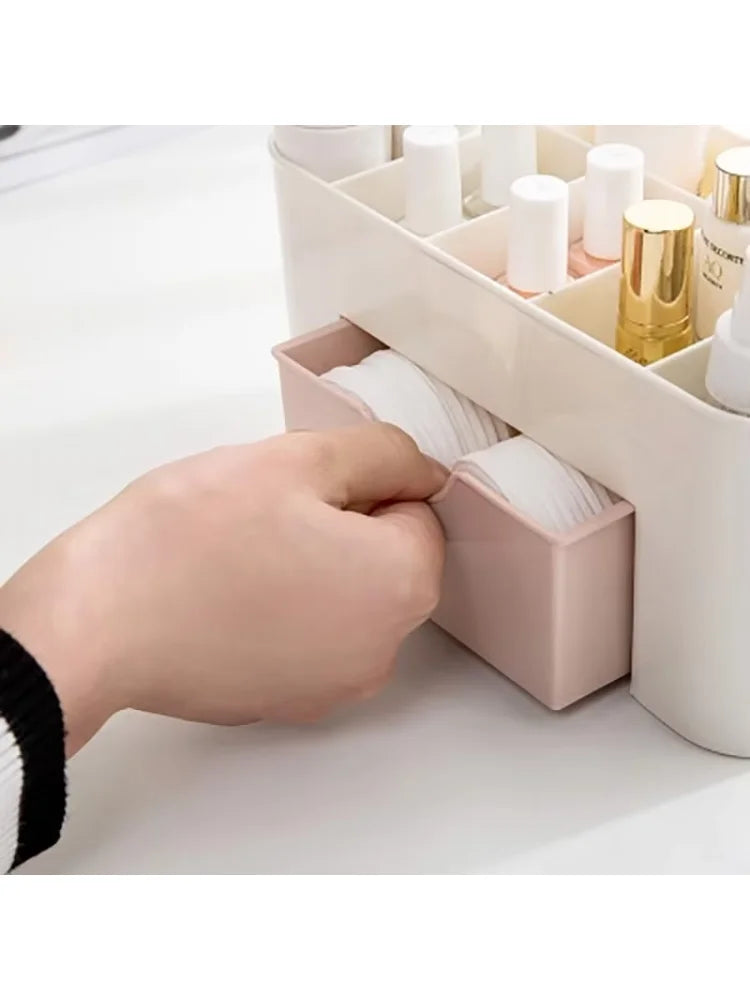 Acrylic Makeup Organizer with Drawer | Dorm Vanity Box | Aesthetic Green/Blue/Pink
