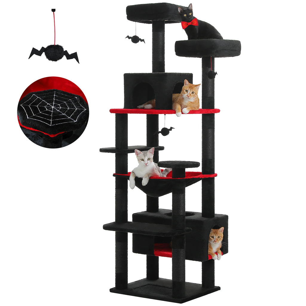 Large Cat Tree with Hammock & Scratching Posts for Indoor Cats