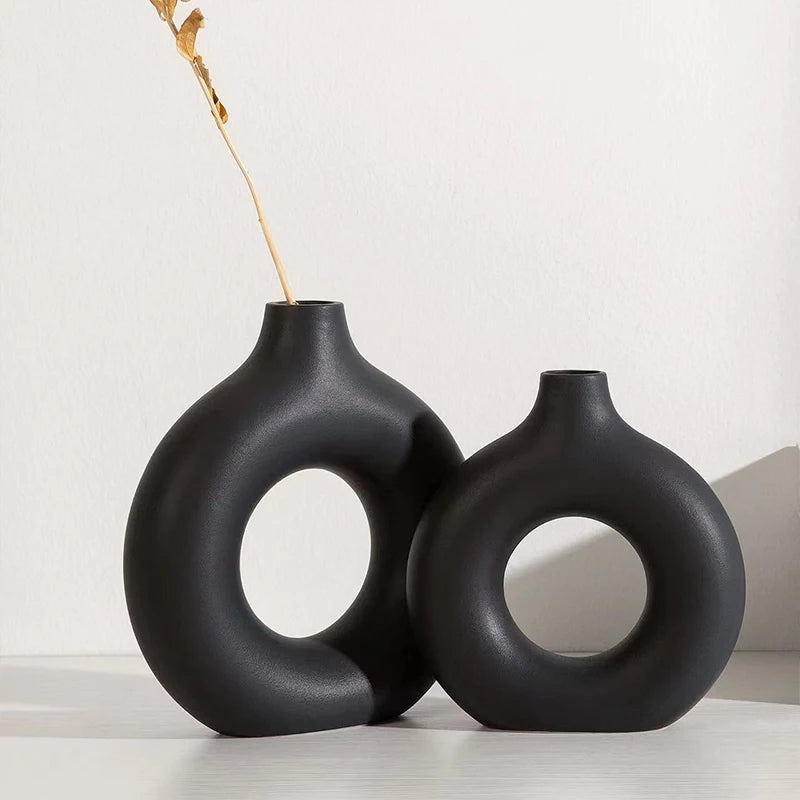 Nordic Donut Vase - Sleek Modern Minimalist Flower Pot