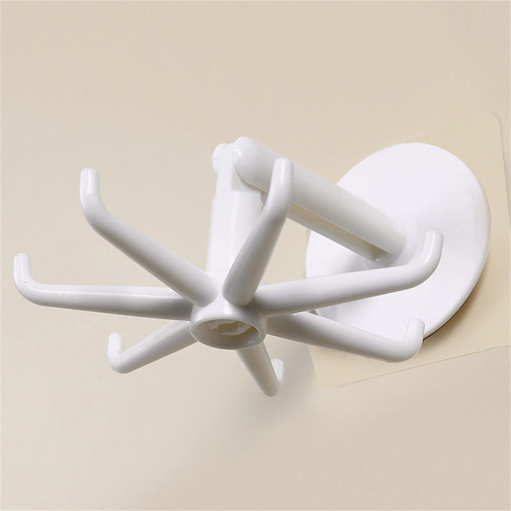 7-Claw Rotatable Self-Adhesive Kitchen Storage Hook