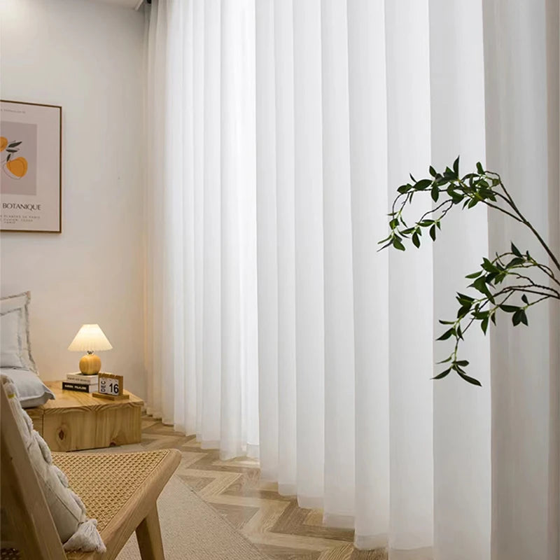 Luxury Chiffon Window Curtains for Cozy Bedrooms & Living Rooms