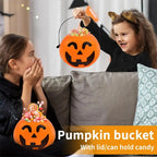Halloween Pumpkin Bucket - Portable Candy Basket for Festivities