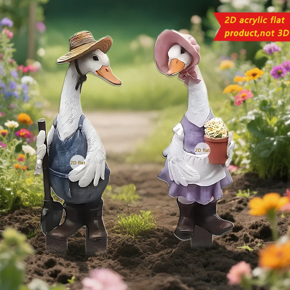 Playful Duck Garden Stake Decoration for Cozy Outdoor Spaces