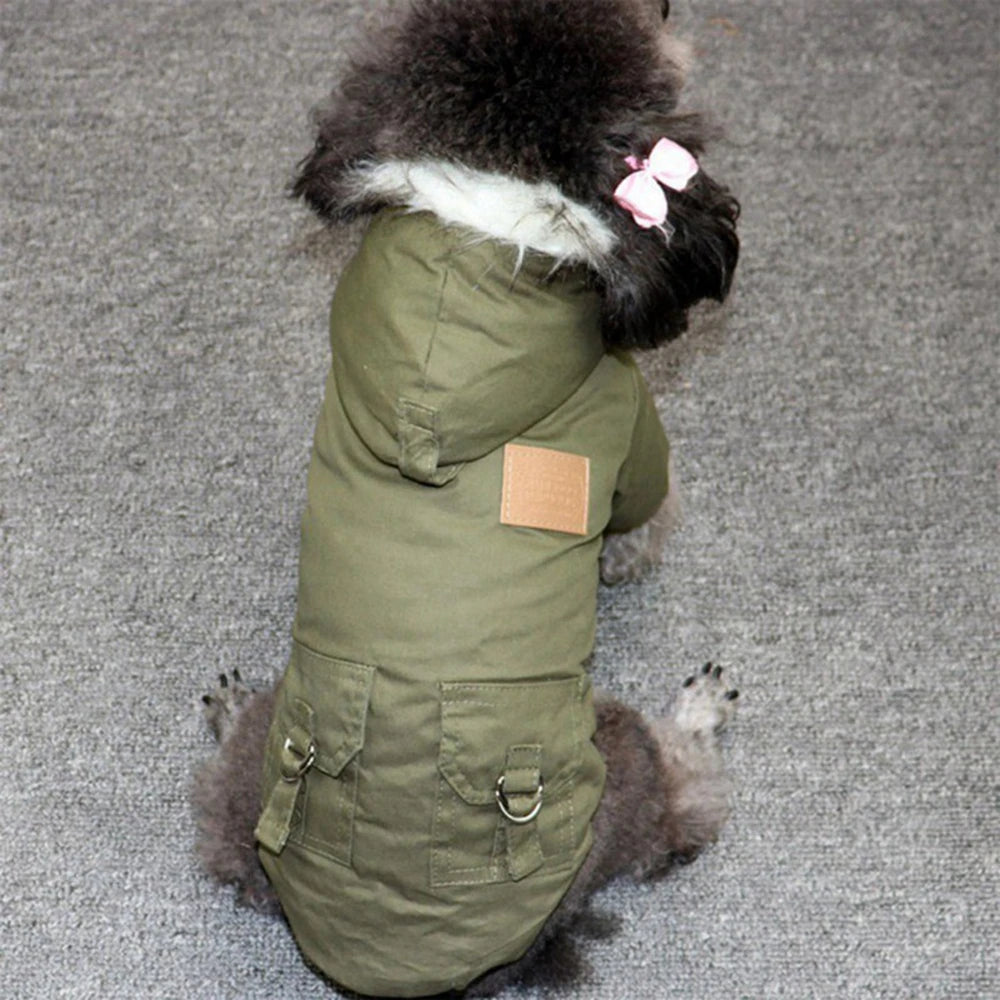 Warm Dog Jacket with Harness for Winter Hiking