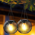 Solar Waterproof Hanging Lantern - Cozy Warm White LED Light