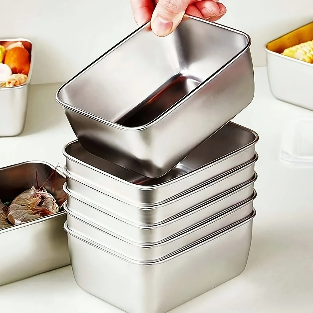 Leakproof Stainless Steel Food Storage Containers - 6-Piece Set