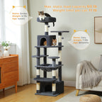 Large Cat Tree with Hammock & Scratching Posts for Indoor Cats