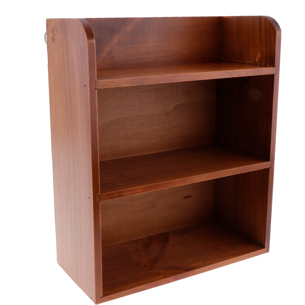 3-Tier Wooden Desk Shelf | Dorm Desk + Wine Red