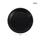 Elegant Black Disposable Tableware Set for Parties