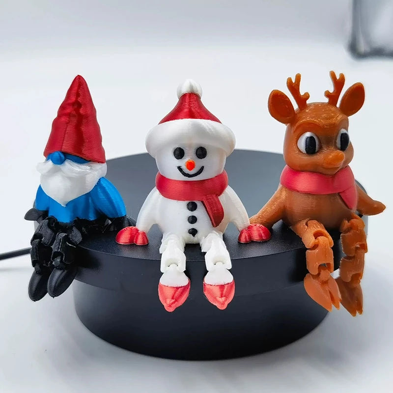 3D Printed Christmas Ornament Santa and Snowman