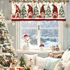 Christmas Curtain Valance - Festive Rod Pocket Window Treatment