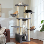 Multi-Level Cat Tree with Scratching Posts for Large Cats