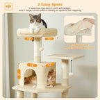 Large Cat Tree with Hammock & Scratching Posts for Indoor Cats