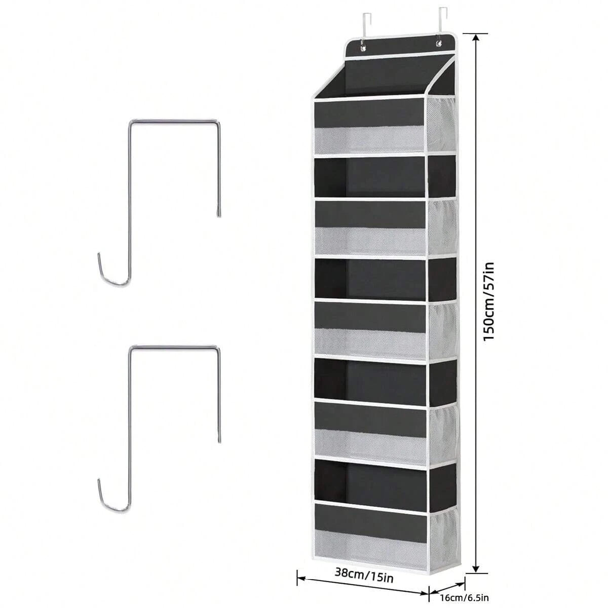 5-Layer Over-the-Door Organizer with Mesh Pockets - Space Saver